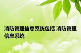 消防管理信息系统包括 消防管理信息系统 