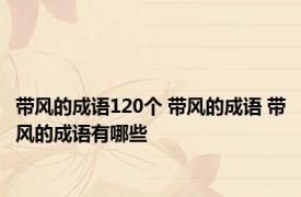 带风的成语120个 带风的成语 带风的成语有哪些