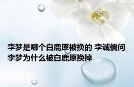 李梦是哪个白鹿原被换的 李诚儒问李梦为什么被白鹿原换掉 