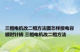 三相电机改二相方法图怎样接电容顺时针转 三相电机改二相方法 