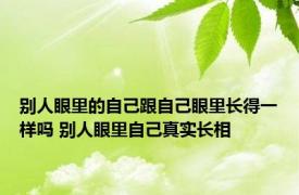 别人眼里的自己跟自己眼里长得一样吗 别人眼里自己真实长相 