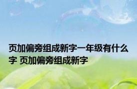 页加偏旁组成新字一年级有什么字 页加偏旁组成新字 