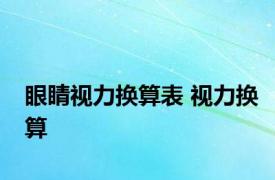 眼睛视力换算表 视力换算 