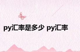 py汇率是多少 py汇率 