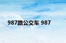 987路公交车 987 