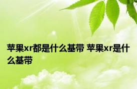 苹果xr都是什么基带 苹果xr是什么基带 