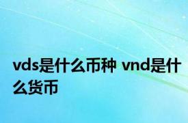 vds是什么币种 vnd是什么货币 