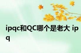 ipqc和QC哪个是老大 ipq 