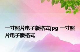 一寸照片电子版格式jpg 一寸照片电子版格式