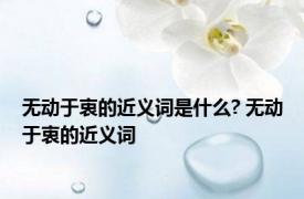 无动于衷的近义词是什么? 无动于衷的近义词 