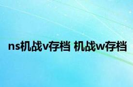 ns机战v存档 机战w存档 