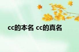 cc的本名 cc的真名 