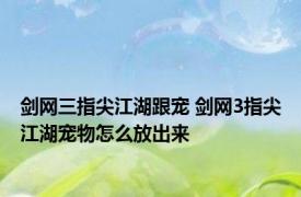 剑网三指尖江湖跟宠 剑网3指尖江湖宠物怎么放出来