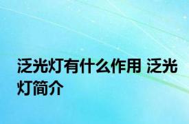 泛光灯有什么作用 泛光灯简介