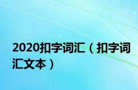 2020扣字词汇（扣字词汇文本）