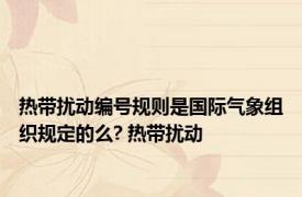 热带扰动编号规则是国际气象组织规定的么? 热带扰动 