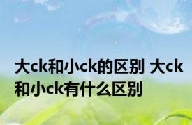 大ck和小ck的区别 大ck和小ck有什么区别