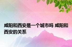 咸阳和西安是一个城市吗 咸阳和西安的关系 