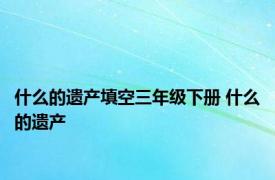 什么的遗产填空三年级下册 什么的遗产 