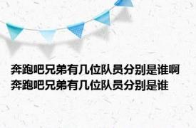 奔跑吧兄弟有几位队员分别是谁啊 奔跑吧兄弟有几位队员分别是谁