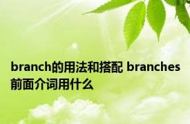 branch的用法和搭配 branches前面介词用什么