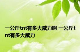 一公斤tnt有多大威力啊 一公斤tnt有多大威力 