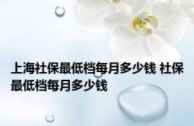 上海社保最低档每月多少钱 社保最低档每月多少钱 