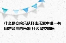 什么是交响乐队打击乐器中唯一有固定音高的乐器 什么是交响乐 