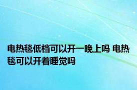 电热毯低档可以开一晚上吗 电热毯可以开着睡觉吗 