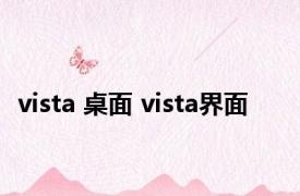 vista 桌面 vista界面 