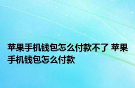 苹果手机钱包怎么付款不了 苹果手机钱包怎么付款 