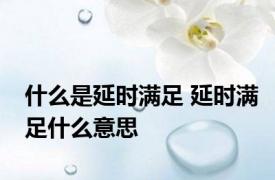 什么是延时满足 延时满足什么意思