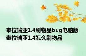 泰拉瑞亚1.4刷物品bug电脑版 泰拉瑞亚1.4怎么刷物品