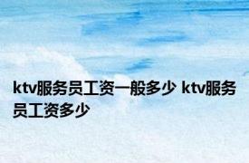 ktv服务员工资一般多少 ktv服务员工资多少 