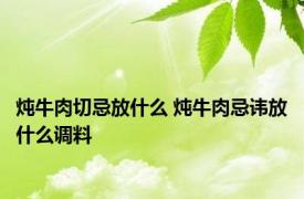 炖牛肉切忌放什么 炖牛肉忌讳放什么调料 