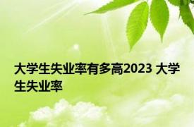 大学生失业率有多高2023 大学生失业率 