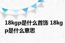 18kgp是什么首饰 18kgp是什么意思 