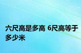 六尺高是多高 6尺高等于多少米