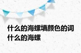 什么的海螺填颜色的词 什么的海螺 