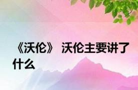 《沃伦》 沃伦主要讲了什么