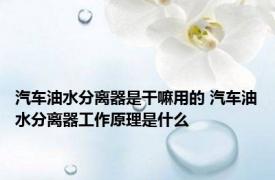 汽车油水分离器是干嘛用的 汽车油水分离器工作原理是什么