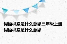 词语积累是什么意思三年级上册 词语积累是什么意思