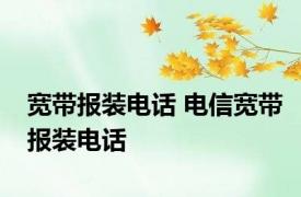 宽带报装电话 电信宽带报装电话 