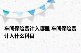 车间保险费计入哪里 车间保险费计入什么科目 