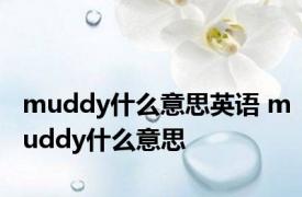 muddy什么意思英语 muddy什么意思 