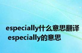 especially什么意思翻译 especially的意思 