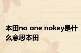 本田no one nokey是什么意思本田