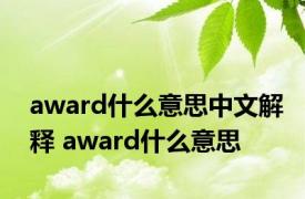 award什么意思中文解释 award什么意思 