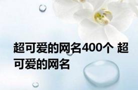 超可爱的网名400个 超可爱的网名 