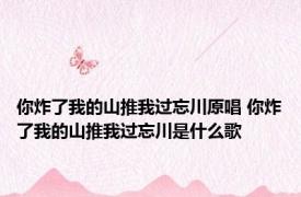 你炸了我的山推我过忘川原唱 你炸了我的山推我过忘川是什么歌 